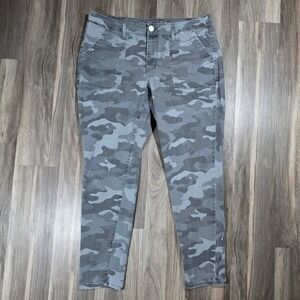 Seven7 Womens Grey Camo Skinny Utility Pants Camouflage Stretch Size 10